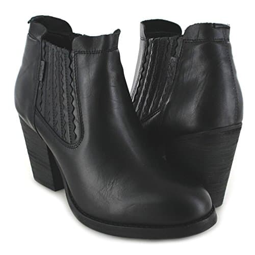 Bottines country en cuir noir pour femme FB Fashion