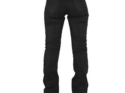 Jean noir droit pour femme spécial moto de Overlap coupe regular