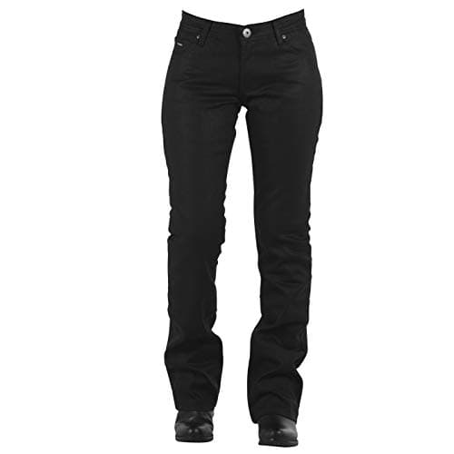 Le Jean noir Irrisé spécial moto pour femme, vraiment Rock and Roll et moto, Overlap