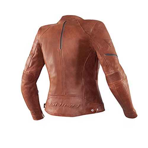 Blouson bikeuse country homologué CE moto femme Fukushima en cuir marron