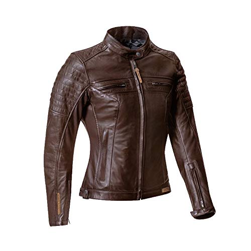 Blouson homologué CE moto femme IXON en cuir marron