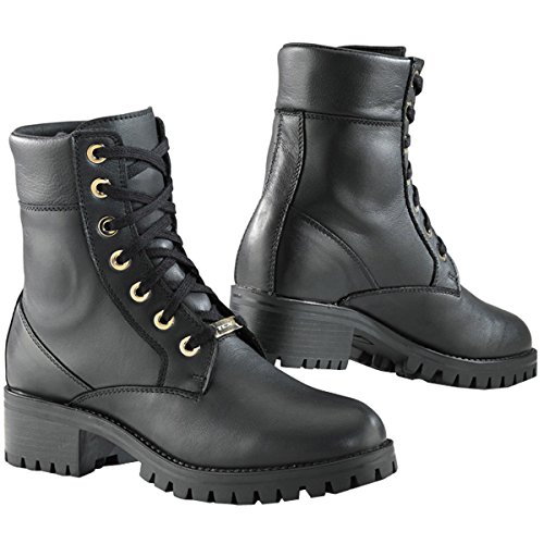 Bottes moto femme en cuir pleine fleur, ergonomique et protection renforcée