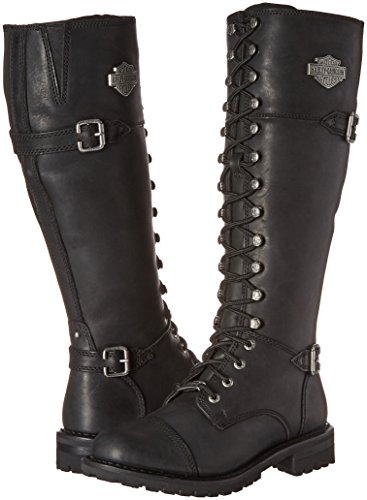 Les bottes hautes noires en cuir pour bikeuse signées Harley Davidson