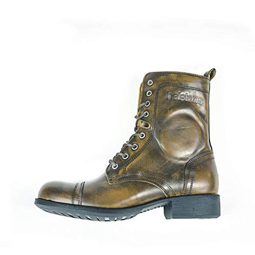 Bottes moto Helston en cuir marron  vintage