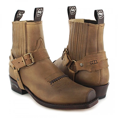 Santiags femme mi basses marron Sendra bout carré