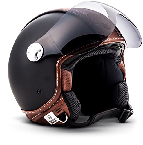 Casque moto femme noir vintage Deluxe Armor CE