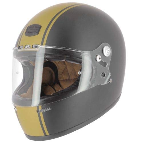 casque moto femme noir mat avec bande Astone look rétro