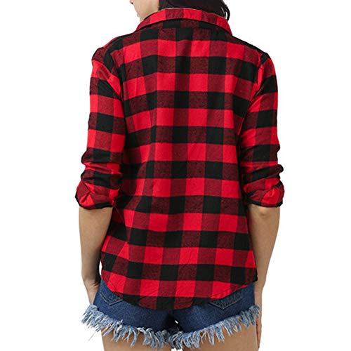 Chemise femme country à carreaux rouge et noire