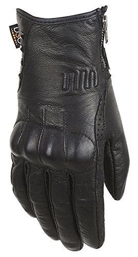 gants moto femme à manchette courte en cuir esprit rétro