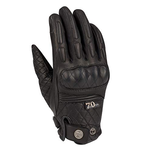 Gants moto femme Segura en cuir noir mi-saison