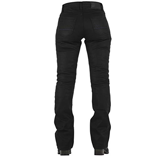 Jean noir droit pour femme spécial moto de Overlap coupe regular