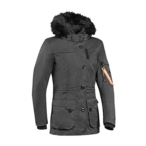 Parka avec capuche fourrée pour moto pour femme, Ixon, couleu gris