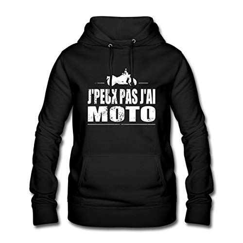 Pull sweet hoody femme moto noir