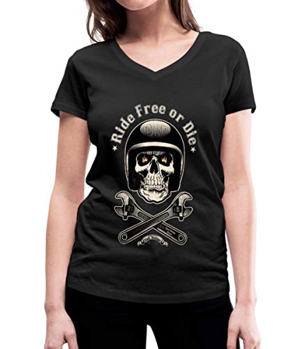 Tee Shirt femme bikeuse esprit motarde Ride free or die