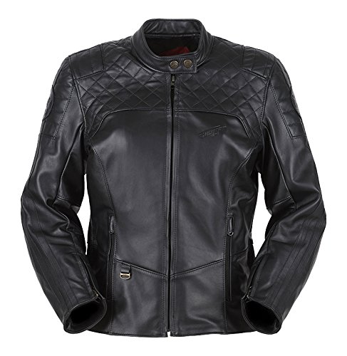 Veste moto femme Furygan en cuir noir Vintage Legend